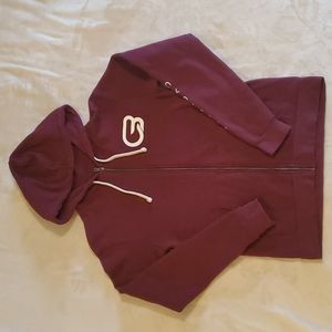 CYCLEBAR. Burgandy. Zippered Hoodie. Size Unisex Small.